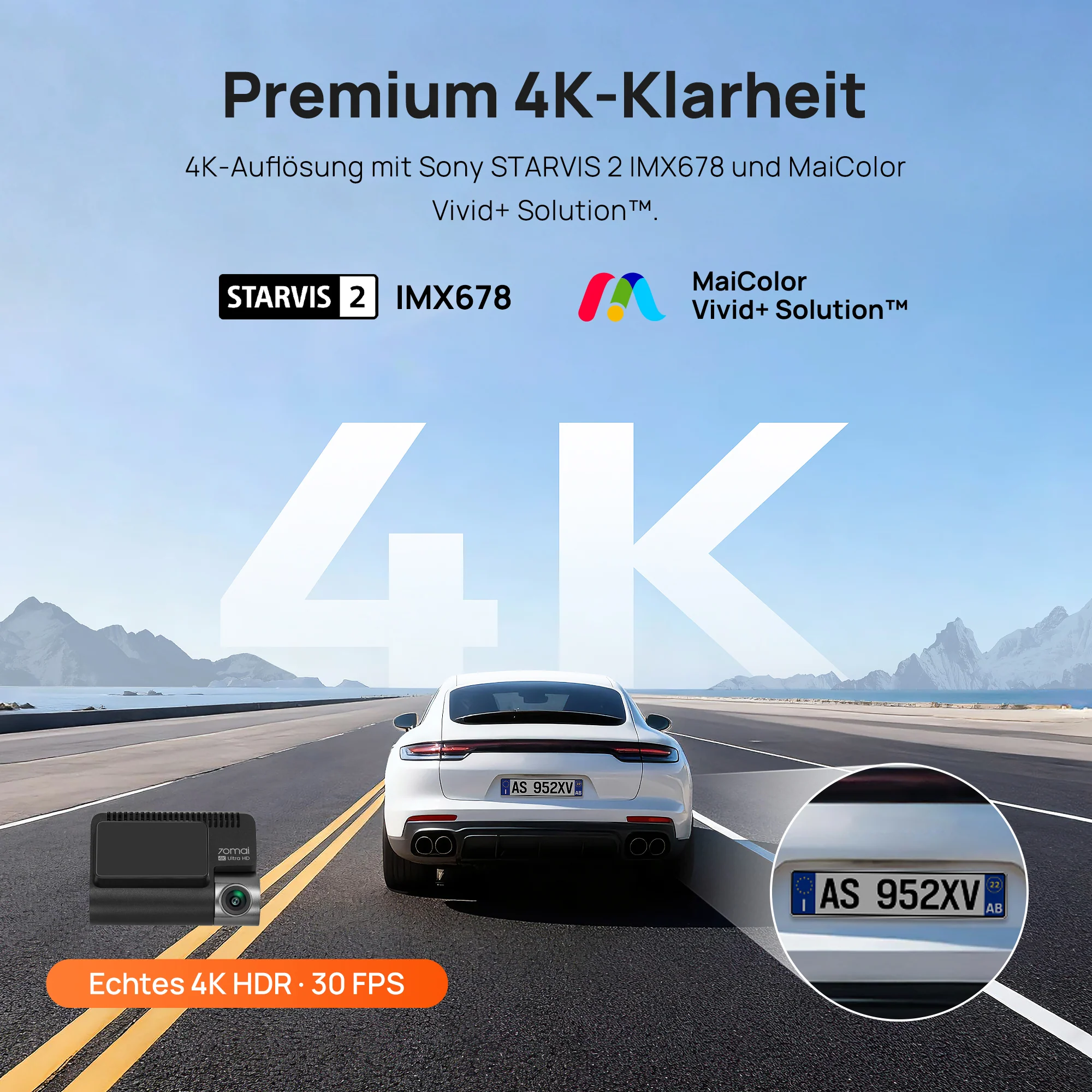 70mai Dash Cam 4K A810S with Sony STARVIS 2 IMX678, License Plate Enhancement, Buffered Emergency Record, Supercapacitor & 4G LTE - Image 9