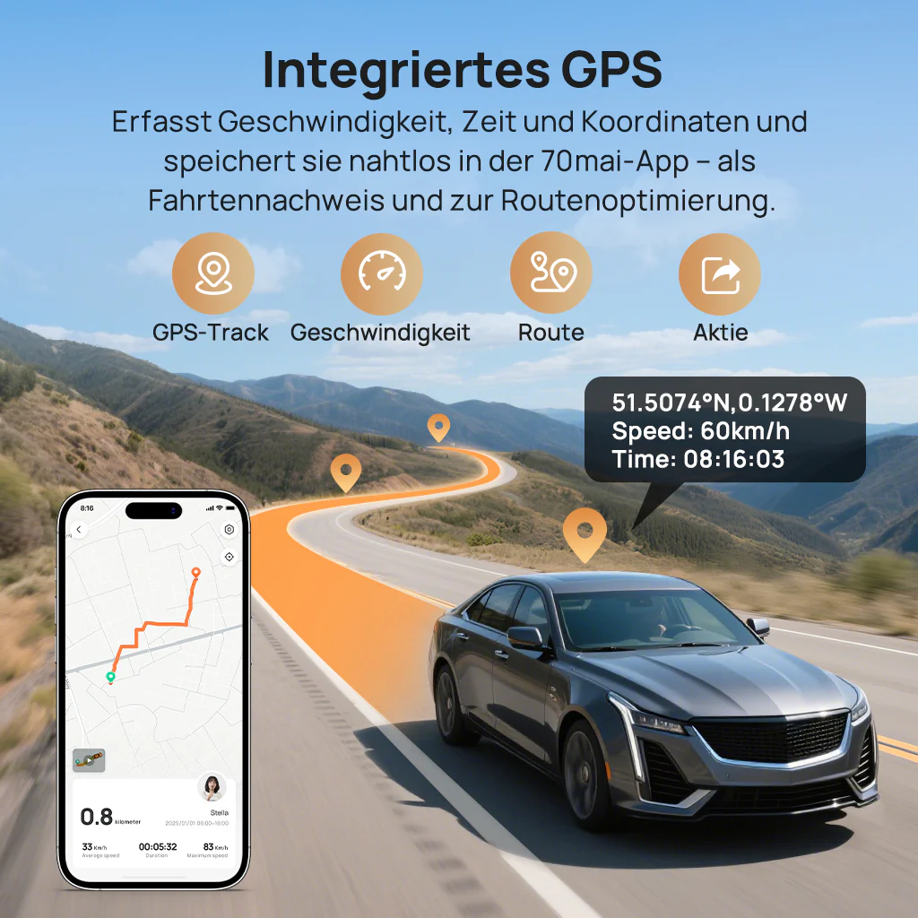 70mai Dash Cam 4K T800 3-Channel w/ Dual 4K, STARVIS 2 IMX678, HDR Night Vision, AI Detection, Emergency Record, 4G LTE & Supercapacitor - Image 15