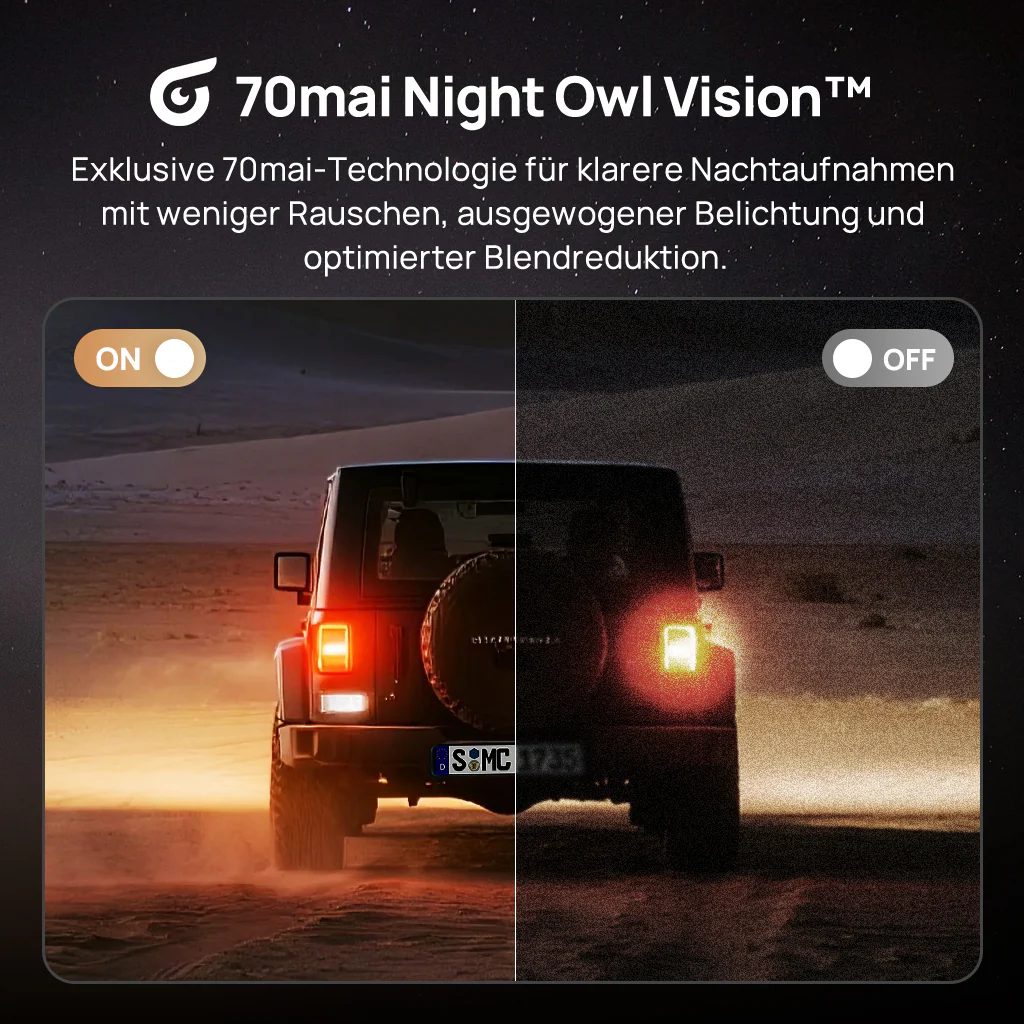 70mai Dash Cam 4K T800 3-Channel w/ Dual 4K, STARVIS 2 IMX678, HDR Night Vision, AI Detection, Emergency Record, 4G LTE & Supercapacitor - Image 9