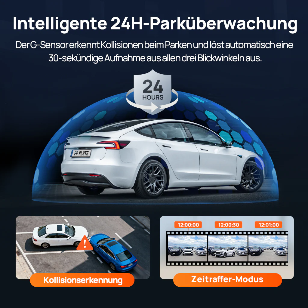 70mai Dash Cam 4K T800E, 3-Channel Front Interior Rear Car Camera, 4K HDR, Night Owl Vision, 24H Parking Surveillance & GPS - Image 13