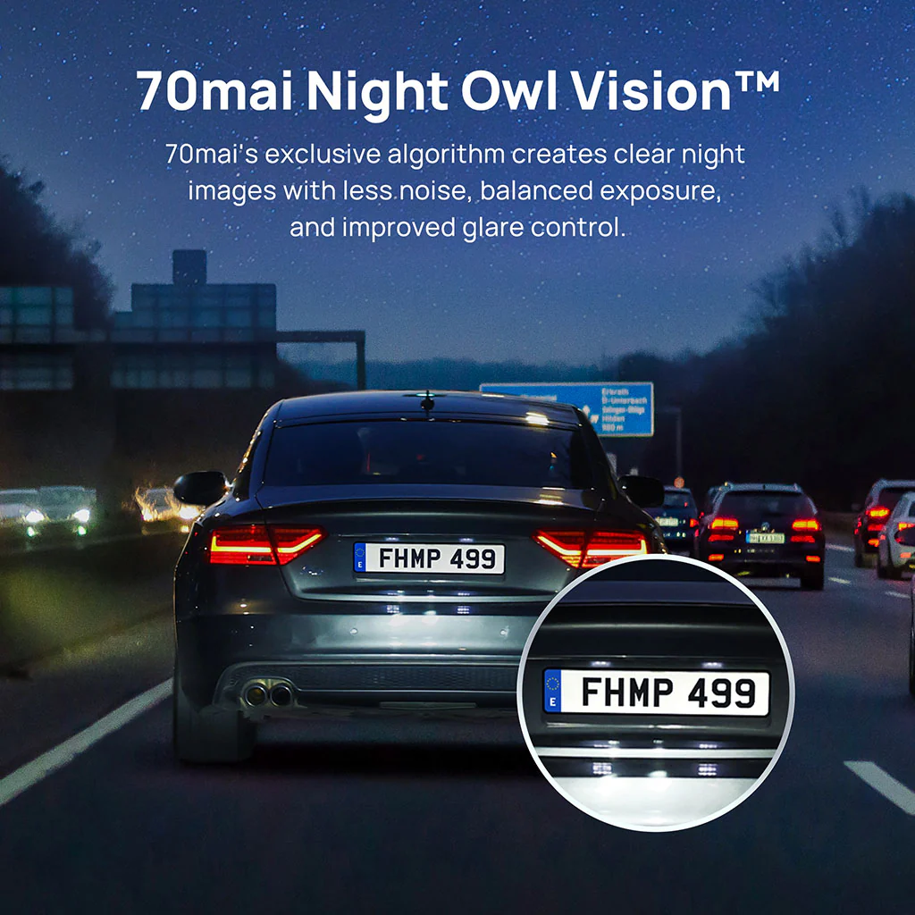 70mai Dash Cam A200 with 1080P 60FPS & Dual-Channel Supported - Image 3