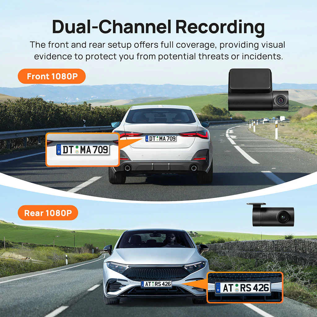 70mai Dash Cam A200 with 1080P 60FPS & Dual-Channel Supported - Image 4