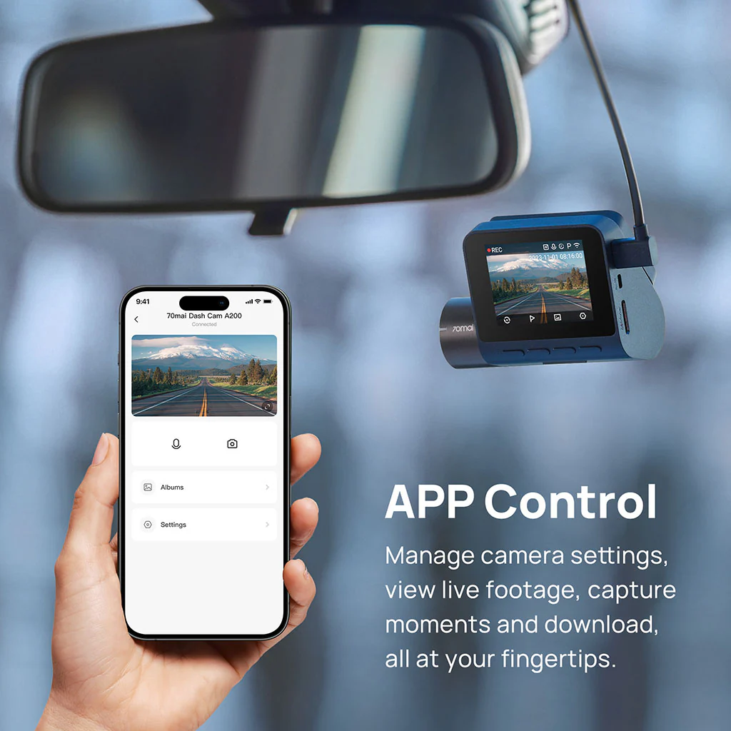 70mai Dash Cam A200 with 1080P 60FPS & Dual-Channel Supported - Image 6