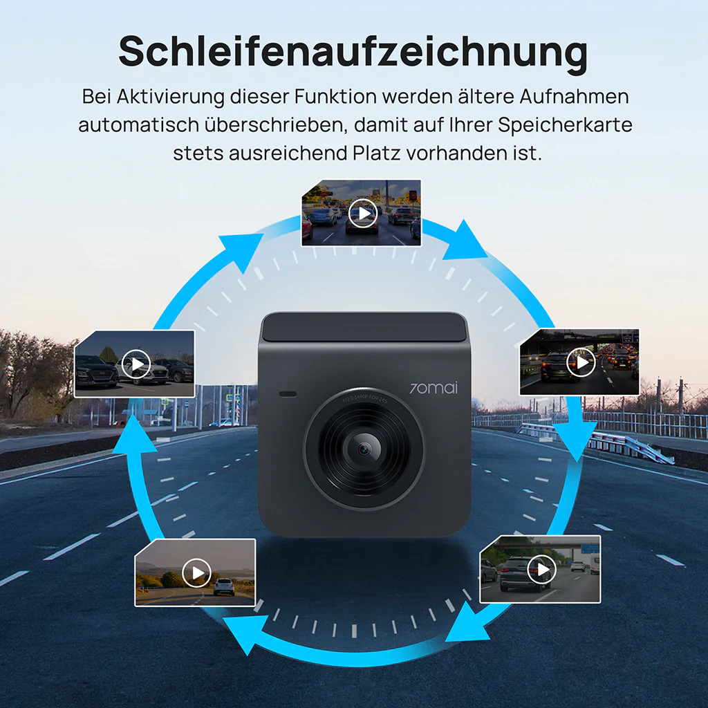70mai Dash Cam A400 1440P QHD with 2-Inch Screen & Dual-Channel Supported - Image 6