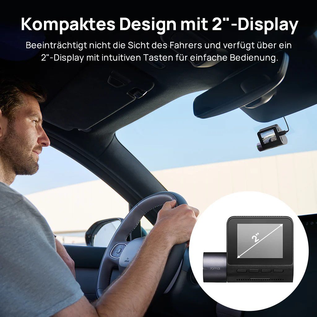 70mai Dash Cam A410 2.5K HDR Dual w/ GPS, Emergency Record, G-Sensor, App Control & Compact Design - Image 3