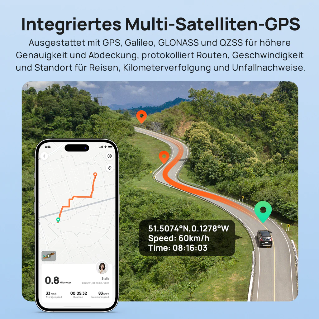 70mai Dash Cam A410 2.5K HDR Dual w/ GPS, Emergency Record, G-Sensor, App Control & Compact Design - Image 7