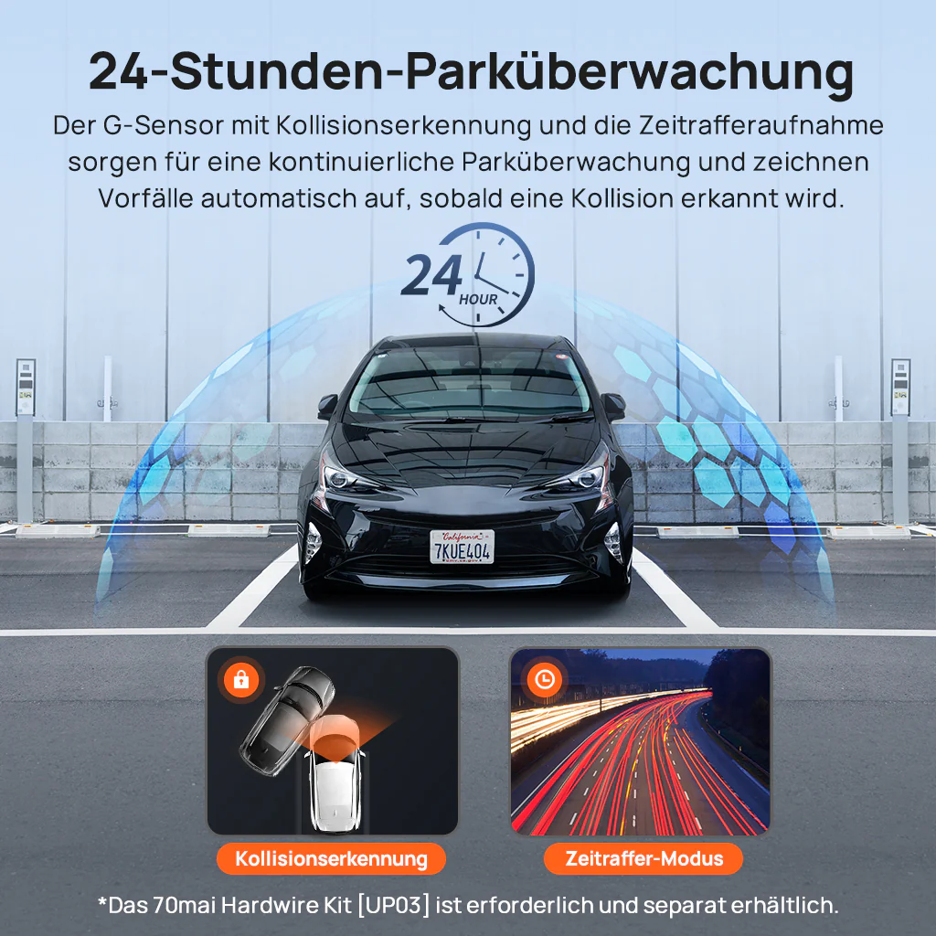 70mai Dash Cam A410 2.5K HDR Dual w/ GPS, Emergency Record, G-Sensor, App Control & Compact Design - Image 9