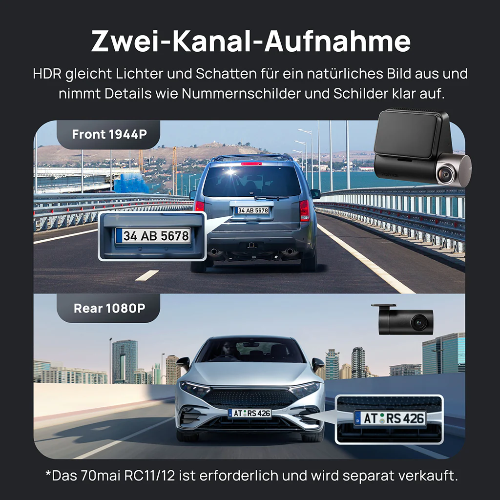 70mai Dash Cam A510 2.7K HD with Sony STARVIS 2, 4G LTE & Dual HDR Supported - Image 4