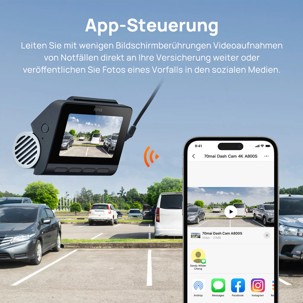 70mai Dash Cam A800S 4K UHD with 3-Inch IPS Screen & Dual-Channel Supported - Image 11