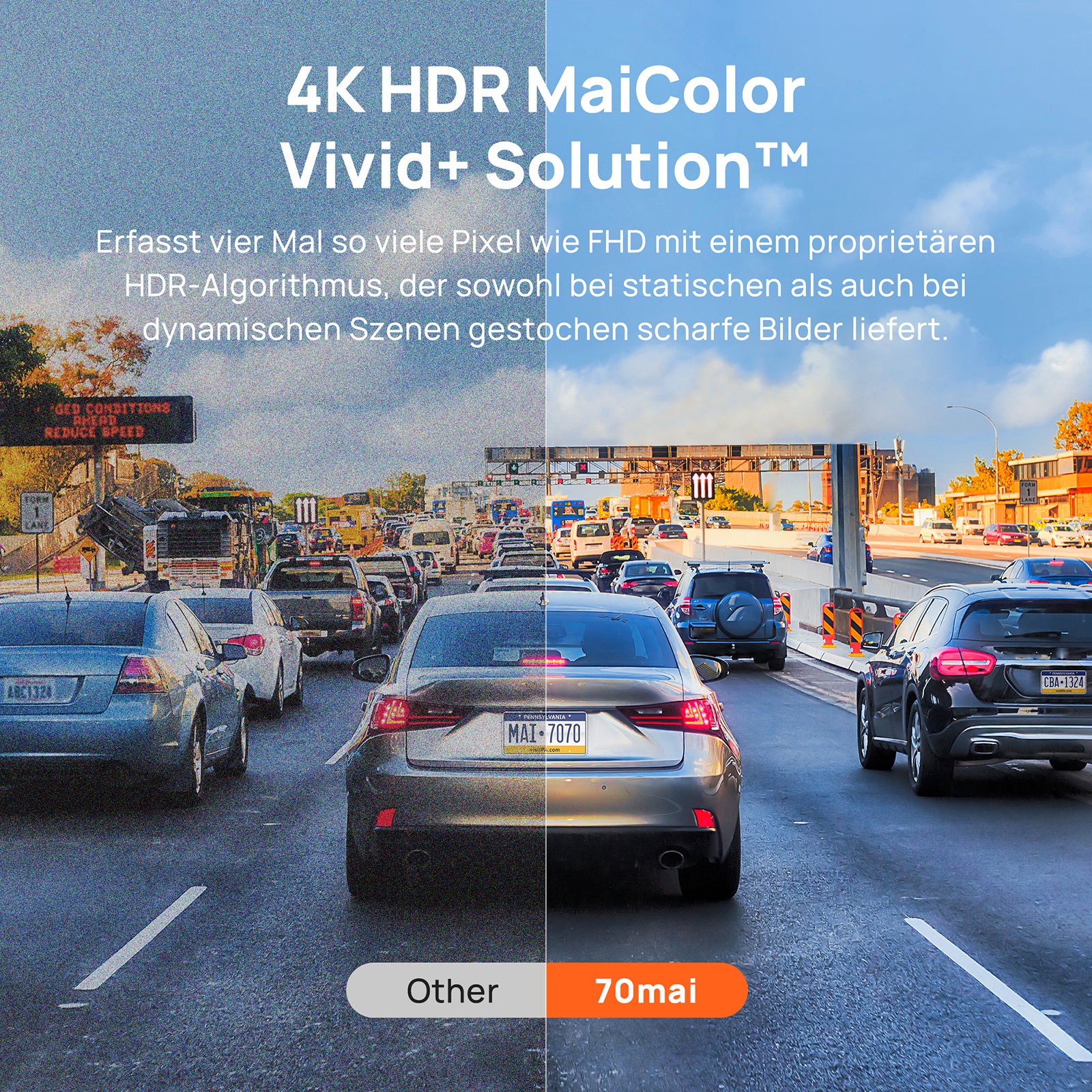 70mai Dash Cam 4K A810 with Sony STARVIS 2 IMX678, 4G LTE & Dual HDR Supported - Image 4