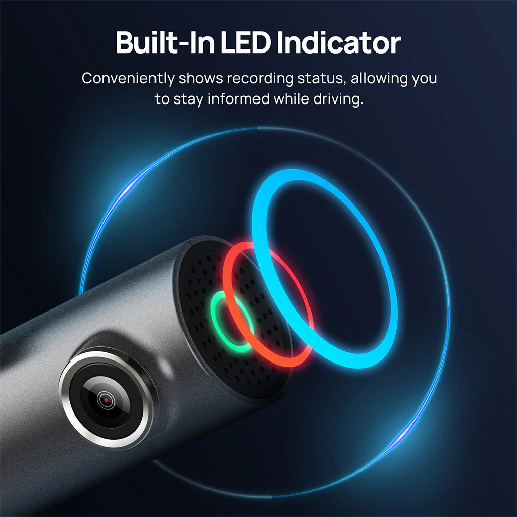 70mai Dash Cam M300 2K HD with Built-in LED Indicator - Image 5