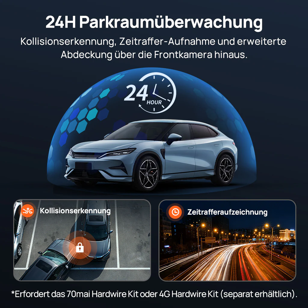 70mai Dash Cam 4K M800 with Built-In eMMC, Dual Sony STARVIS 2, HDR Recording, 4G LTE & Compact Design - Image 12
