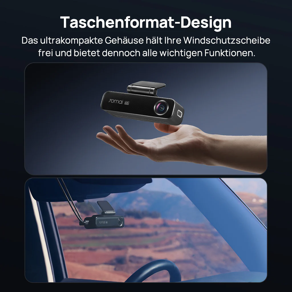 70mai Dash Cam 4K M800 with Built-In eMMC, Dual Sony STARVIS 2, HDR Recording, 4G LTE & Compact Design - Image 5