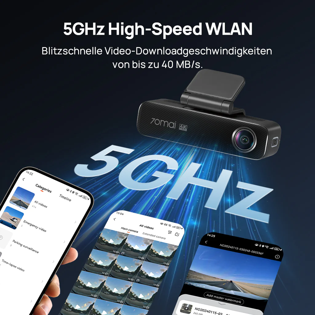 70mai Dash Cam 4K M800 with Built-In eMMC, Dual Sony STARVIS 2, HDR Recording, 4G LTE & Compact Design - Image 8