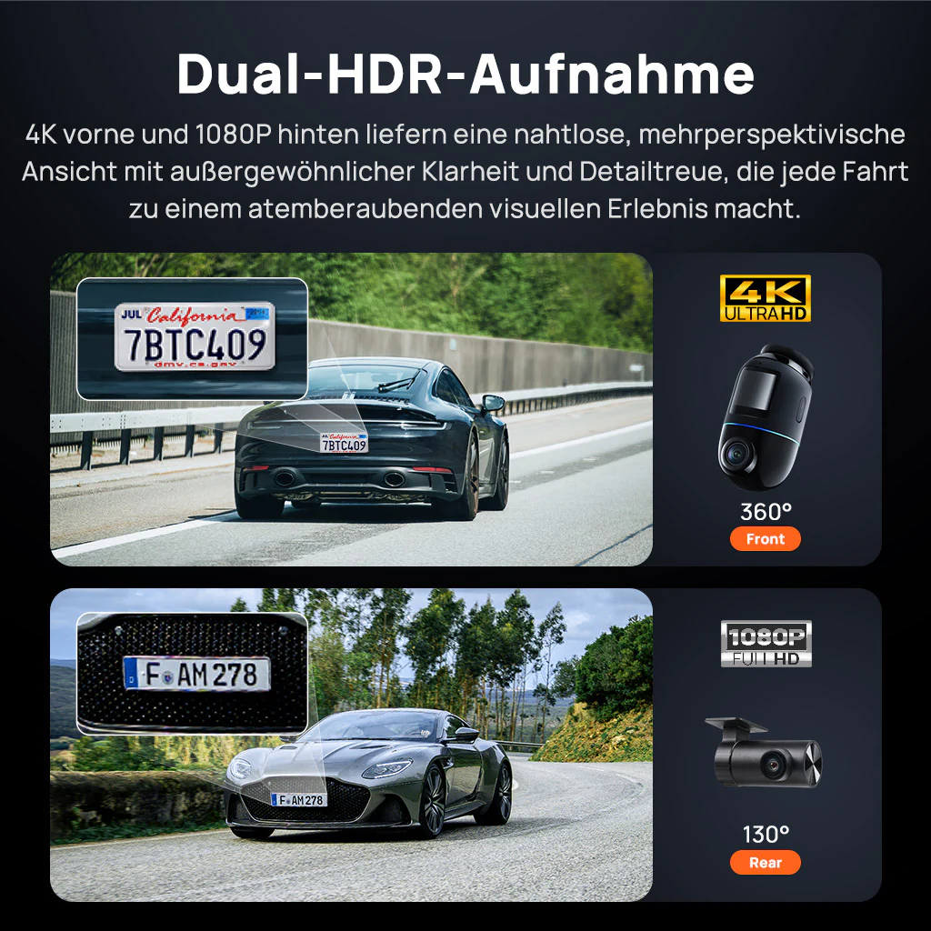 70mai Dash Cam 4K Omni 360° Full View with Dual Sony STARVIS 2, AI 2.0 & 4G LTE Supported - Image 3